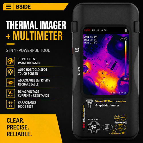 BSIDE SH9 Wärmebild-Multimeter, hochpräzise, multifunktional, tragbar, für industrielle Leckageerkennung, elektronische Reparatur, Thermometer